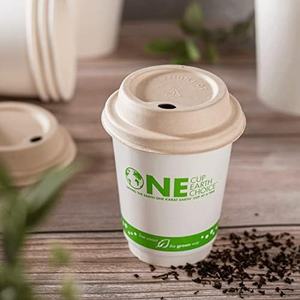 Tapa para vasos de bebidas frías y calientes de pulpa de bagazo compostable y biodegradable, 80mm, desechable, ecológica, diseño europeo, para fiestas, venta al por mayor - Product Image 1
