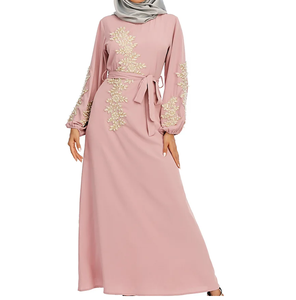 Latest Kimono Abaya Muslim Women Dress New Designs Dubai <b>Islamic</b> Modest Muslim Women Nida Fabric Open Abaya With Inner Slip - Product Image 3
