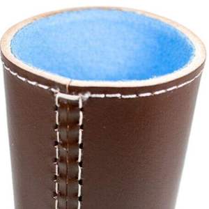 Ceintures en cuir véritable 100% de haute qualité, personnalisées, design OEM, vente en gros, avec gobelet à dés marron et ceintures en velours bleu doux - Product Image 4