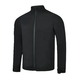 Softshell Homme Personnalisé Hiver Décontracté Col Montant Zippé Couleur Unie Imperméable Respirant Coupe-Vent Séchage Rapide Écologique - Product Image 1