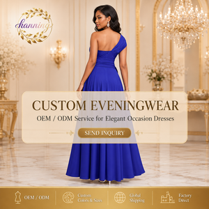 Elegante <span class=keywords><strong>Abito</strong></span> <span class=keywords><strong>Lungo</strong></span> da Sera per Signora, <span class=keywords><strong>con</strong></span> Raffinato <span class=keywords><strong>Spacco</strong></span> Laterale in Blu, Ideale per Cocktail Party - Product Image 6