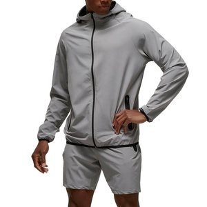 Custom Logo Lightweight Nylon Running <b>Jacket</b> <b>Track</b> Shorts Set Summer Outfit Zip Sports Tracksuit <b>for</b> <b>Men</b> With High Quality - Product Image 3