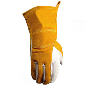Heat protection Industrial Metal Forge Foundry Split Leather <b>Long</b> Cuff Tig Mig Welding Work <b>Gloves</b> - Product Image 4
