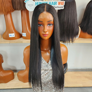 Nouvelle perruque magnifique de 30 pouces avec closure 5x5, cheveux humains vietnamiens 100% naturels, soyeux et raides, densité 180, couleur naturelle - Product Image 1