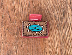 กิ๊บหนีบผมหนังขนาดเล็กสำหรับผู้หญิงทำด้วยมือมีสไตล์ตะวันตกคลิปหนีบผมขนาดเล็ก - Product Image 2