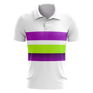 Polo en maille à manches courtes pour homme, imprimé géométrique blanc, noir et bleu, style sportif, séchage rapide, boutons sur le devant, coupe classique - Product Image 5
