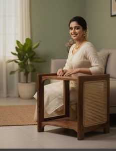 Stylish Wooden Side <b>Table</b> With Smooth Rounded Edges And Elegant Finish For Premium Living Room Furniture - Product Image 3