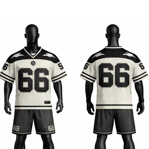 Ensemble maillot et short de football américain 100 % polyester, uniforme sportif respirant, tenue d'équipe personnalisée pour les entraînements et les matchs - Product Image 4