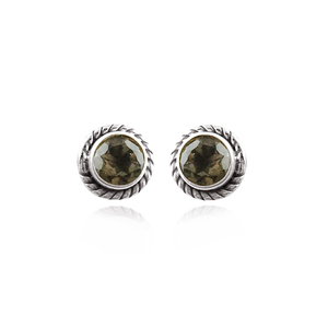 Pendientes de plata de ley 925 con cuarzo ahumado – Joyería artesanal de plata fina con piedras preciosas - Product Image 6