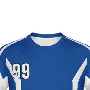 Maillot de handball sublimé bleu roi pour hommes, manches courtes, en polyester, uniforme d'équipe, tenue de match, vêtements d'entraînement - Product Image 3
