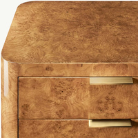 Table d'appoint en bois massif de style américain moderne, table de chevet à 3 tiroirs, couleur et taille personnalisables pour chambre à coucher, hôtel, salon, meubles