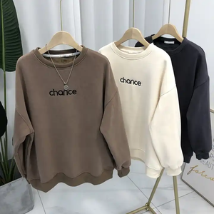 เสื้อสเวตเชิ้ตคอกลมหนานุ่มสำหรับฤดูหนาวสำหรับผู้ชาย ปักลายตามสั่ง พิมพ์ลายดิจิทัล ทรงปกติ ผ้าฝ้ายออร์แกนิค 100% - Product Image 1