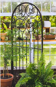 Support de plante grimpante décoratif en métal noir forgé pour jardin, patio, cour, balcon - Product Image 3