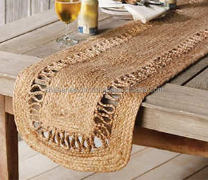 13 x 72 Inches Extra <b>Long</b> Natural Jute <b>Table</b> <b>Runner</b> – Bohemian Decorative Dining <b>Runner</b> for Large Farmhouse <b>Tables</b> - Product Image 2