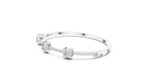 CLASSIC LAB GROWN 3.6CT Round CUT DIAMOND STIFF BRACELET <b>SET</b> in 18KT WHITE <b>GOLD</b> RHODIUM PLATED LUXURY DAILY/ENGAGEMENT for WOMEN - Product Image 2