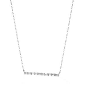 Collar de Barra con Diamante Cultivado en Laboratorio Certificado por IGI de 0.40 CTW, Oro Amarillo de 10K con Baño de Rodio, Minimalista, Elegante y Moderno para Mujer - Product Image 6