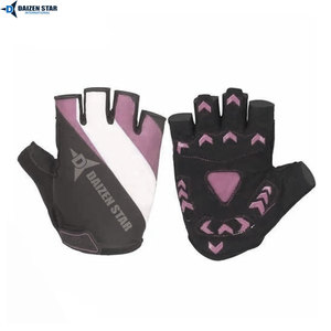 Daizen Star Half Finger Gloves Black Silver Wrist Length Sports Glove Durable Polyester Casual Style - Product Image 5