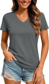Minimalist Design Breathable V neck Multi Color Available Womens T Shirt Quick Dry Performance Sportswear Gym Workout <b>Tops</b> - Product Image 2
