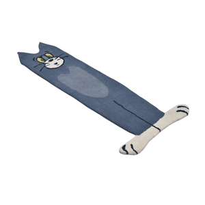 Alfombra de Lana Hecha a Mano con Diseño de Gato Alargado de Dibujos Animados, Alfombra Divertida con Forma de Animal para Habitación Infantil - Product Image 4