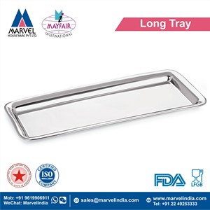 ถาดเสิร์ฟสแตนเลสทรงสี่เหลี่ยมผืนผ้า ผิวกระจก ขนาด 39x17 ซม. เป็นมิตรกับสิ่งแวดล้อม ทนทาน เหมาะสำหรับงานเทศกาลต่างๆ - Product Image 2