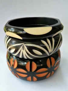 Premium Quality Women's Fashion <b>Bangles</b> <b>Set</b> Gleaming Resin with Standout Accessory Artisanal Modern Design - Product Image 3