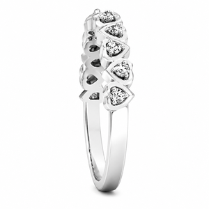 Anillo de media eternidad con forma de corazón de moissanita para mujer, plata 925, diamante redondo, joyería romántica para boda - Product Image 5