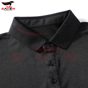 Meilleur fournisseur, nouveau polo homme noir uni, produit très vendu, vêtements de rue, service OEM, lavable en machine - Product Image 3