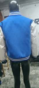 เสื้อแจ็คเก็ตวาร์ซิตี้สีน้ำเงินสำหรับผู้ชาย รุ่น CUSTOM SF 198 ทรงปกติ สไตล์ลำลอง ติดกระดุมแบบปกปิด คอตั้ง ผ้าวูล/วิสโคส เหมาะสำหรับฤดูหนาว - Product Image 2