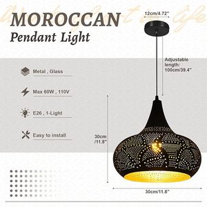 Lampe suspendue en métal antique écologique, luminaire industriel pour plafond, idéal pour salon moderne, cuisine, décoration intérieure - Product Image 4