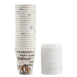 Confezione da 100 Bicchieri Usa e Getta CafeDesign da 350 ml per Caffè Caldo con Coperchi, Bicchieri da Asporto per Bevande Calde - Product Image 3