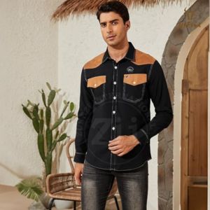 Camisas FR color caqui para hombre con certificación UL, resistentes al fuego, DA DA-547, nivel D de protección para petróleo y gas, NFPA 2112 para categoría 2, 100 % algodón - Product Image 3