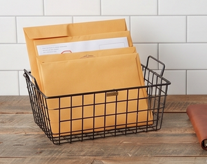 Panier de rangement rectangulaire en fil métallique premium avec poignées, noir thermolaqué, simple, polyvalent, pour organisation et rangement - Product Image 4