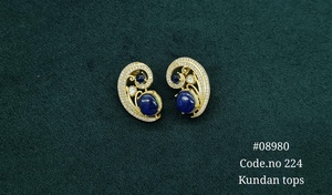 Pendientes colgantes vintage 08980, chapados en oro, con piedra doble de circonita, pendientes de latón con diseño floral para mujer, joyería para fiestas. - Product Image 3