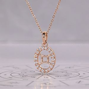 Colgante Minimalista de Oro Rosa con Signo Zodiacal Géminis y Elegante Engaste Halo - Product Image 6