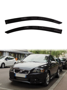 Déflecteurs de pare-brise pour Volvo C30 Slimline 2007-2013, en acrylique transparent noir GCS, 4 pièces, installation avec ruban adhésif 3M - Product Image 2