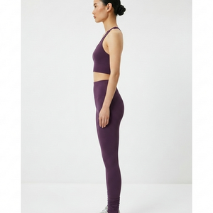 Custom Women Soft Fabric Yoga Set Quick Dry Deep <b>Racer</b> Back Running Bra <b>Top</b> Sports Leggings Gym Workout Fitness Active Wear - Product Image 5