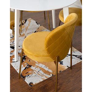 Set da Pranzo Contemporaneo Amoa 5 Pezzi, Tavolo Rotondo Bianco e 4 Sedie per Sala da Pranzo Moderna - Product Image 4