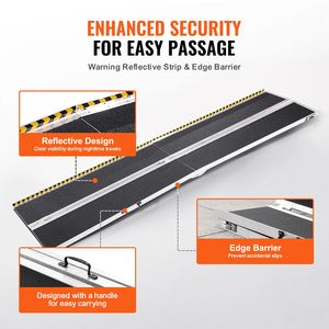 Rampa Plegable Portátil de Aluminio para Sillas de Ruedas de 10 pies, Capacidad de 800 Libras, Superficie Antideslizante, Rampa Plegable para Scooters de Movilidad para Personas con Discapacidad - Product Image 4