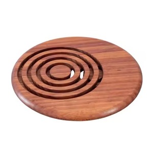 Sous-plat en bois hexagonal géométrique à rayures diagonales, résistant à la chaleur, support de plat chaud, en bois naturel, moderne, vente en gros - Product Image 2