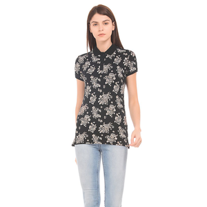 Polo pour femme personnalisé à prix d'usine, col contrastant, t-shirt polo pour femme - Product Image 6