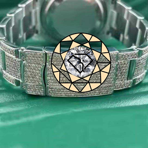 Women Stainless Steel Lab Diamond <b>Watch</b> Round <b>Case</b> Quartz Movement Analog Dial Sapphire Crystal Luxe Butterfly Clasp <b>Watch</b> - Product Image 5