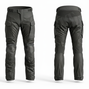 Pantalon de moto en cuir de sécurité pour homme, respirant, avec protections, coupe ajustée, rembourré aux genoux, pour la course moto - Product Image 3