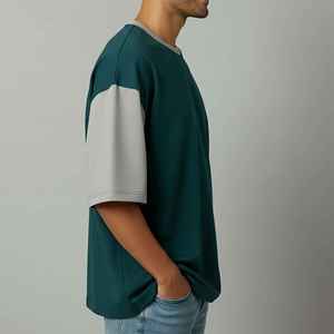 2026 New Style Oversized Hip Hop Men's T-Shirts Custom Screen Printed Logo O-<b>Neck</b> Short Sleeve 100% Cotton Baggy Solid Quick - Product Image 5