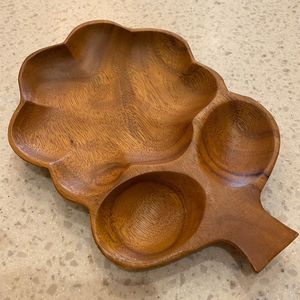 Headway Home Brown Wooden and Silver Wooden Chip and Dip Serving Tray - Product Image 5