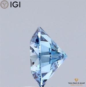 Diamant rond de 1,00 carat, couleur bleu vif fantaisie, clarté VS2, cultivé en laboratoire CVD, certifié IGI, taille ronde, 6,41 mm, idéal pour les bijoux - Product Image 3
