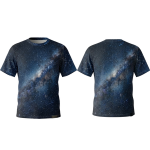 เสื้อยืดคอกลมแขนสั้นทรงปกติ พิมพ์ลายกาแล็กซี่แบบซับลิเมชั่น น้ำหนักเบา สวมใส่สบาย ผลิตจากโพลีเอสเตอร์ 210 กรัม สำหรับผู้ชาย - Product Image 1
