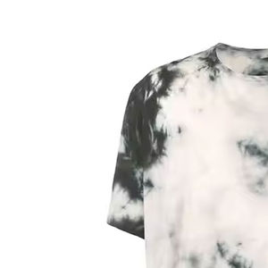 <b>Mens</b> <b>Black</b> White <b>Tie</b> Dye Crew Neck Oversized T-Shirt Short Sleeve Loose Fit Basic Top Custom Logo OEM ODM Wholesale Apparel - Product Image 2