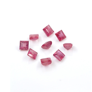 Rubis naturels de Bangkok, carrés calibrés de 7 mm, pierres précieuses de rubis naturelles facettées, prêtes à l'emploi pour la création de bijoux - Product Image 3