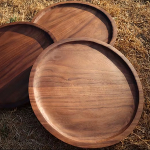 Platos de madera para restaurante, platos de madera personalizados, platos de servir de madera, platos personalizados seguros para alimentos, platos para pan y fruta - Product Image 1