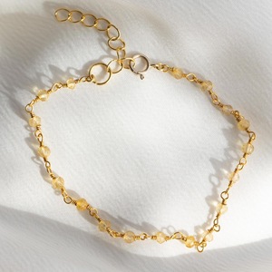 Raw Citrine Beaded <b>Bracelet</b> 925 Sterling Silver 14K Gold Plated Natural <b>Gemstone</b> <b>Bracelet</b> Handmade Jewelry Gift For Women - Product Image 1